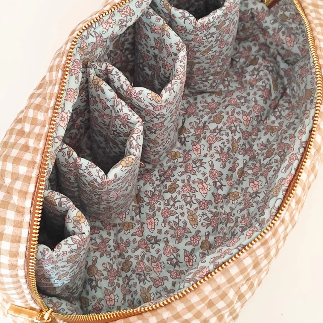 Quilted Hair Tool Bag Sewing PDF Pattern | Dyson Airwrap/Airstrait Bag | Zipper Pouch | Beginner Friendly | Toiletry Bag | Travel Organizer