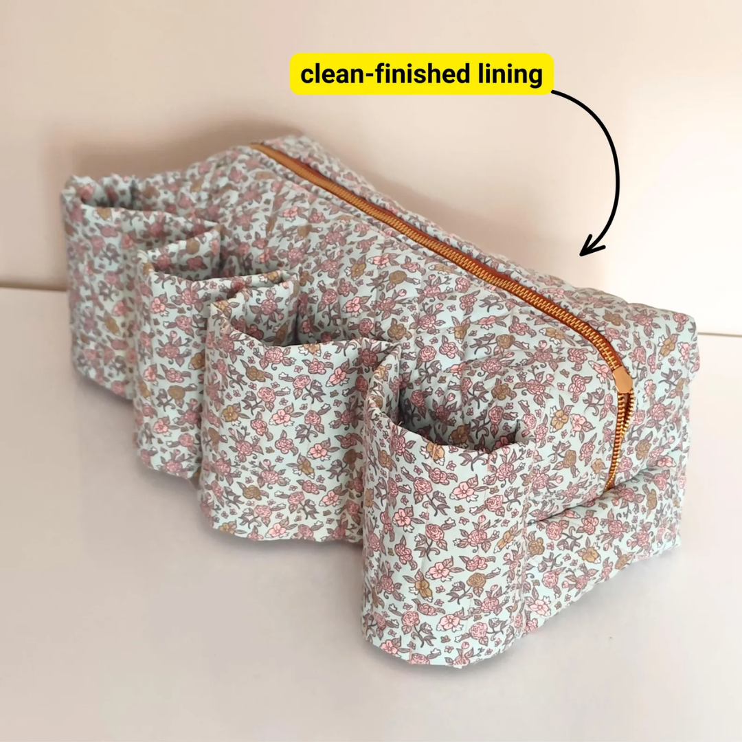 Quilted Hair Tool Bag Sewing PDF Pattern | Dyson Airwrap/Airstrait Bag | Zipper Pouch | Beginner Friendly | Toiletry Bag | Travel Organizer