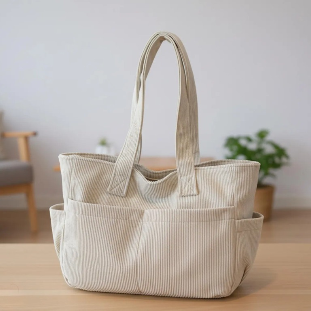 Tote Bag Sewing Pattern | Multi-Pocket Shopping Bag PDF Pattern | Canvas Shopper Bag For Women | Easy Carrying Handbag Pattern | School Bag