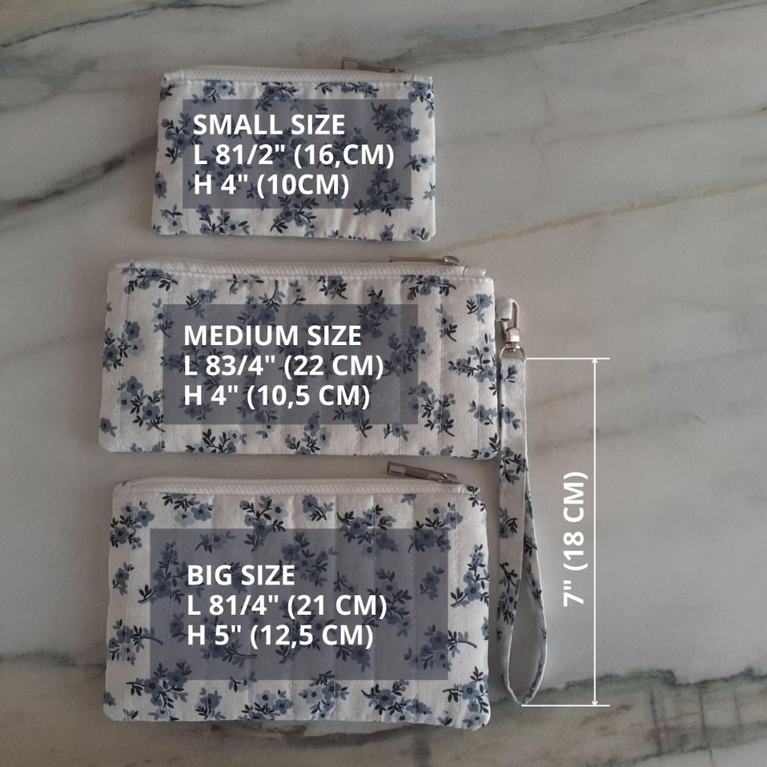 Makeup bag sewing pattern, 2 styles, 3 sizes, Quilted toiletry bag