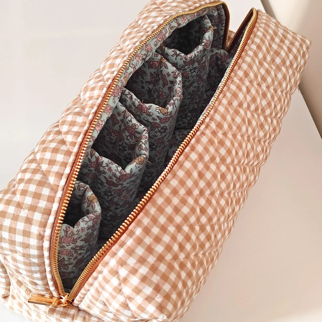 Quilted Hair Tool Bag Sewing PDF Pattern | Dyson Airwrap/Airstrait Bag | Zipper Pouch | Beginner Friendly | Toiletry Bag | Travel Organizer