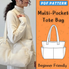 Tote Bag Sewing Pattern | Multi-Pocket Shopping Bag PDF Pattern | Canvas Shopper Bag For Women | Easy Carrying Handbag Pattern | School Bag
