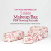 Travel Bag PDF Sewing Pattern, 5 Sizes, Makeup Bag, Hair Tool Organizer (4K Video)