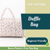 Duffle Bag Sewing Pattern | Travel Bag Pattern | Beginner Pattern | Bag Pattern | Sewing Pattern | PDF Sewing Pattern | Large Bag Pattern