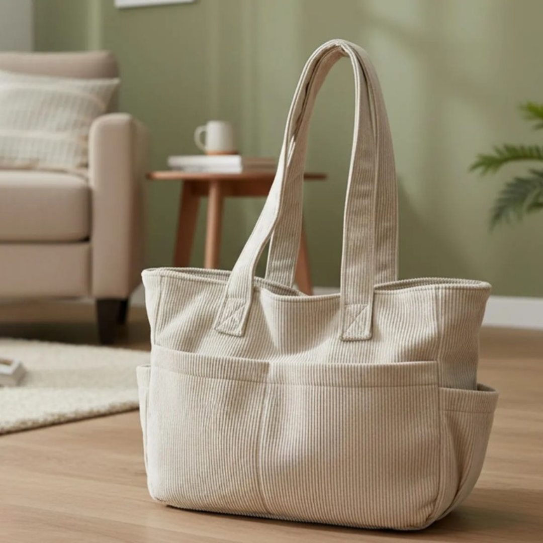 Tote Bag Sewing Pattern | Multi-Pocket Shopping Bag PDF Pattern | Canvas Shopper Bag For Women | Easy Carrying Handbag Pattern | School Bag