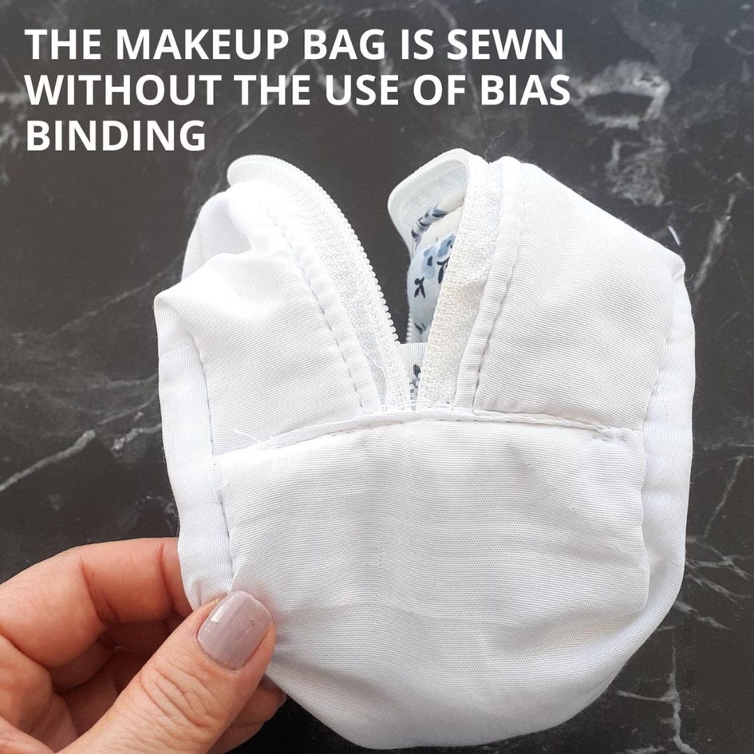 Makeup bag sewing pattern, 2 styles, 3 sizes, Quilted toiletry bag