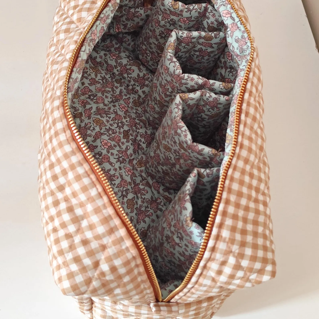 Quilted Hair Tool Bag Sewing PDF Pattern | Dyson Airwrap/Airstrait Bag | Zipper Pouch | Beginner Friendly | Toiletry Bag | Travel Organizer